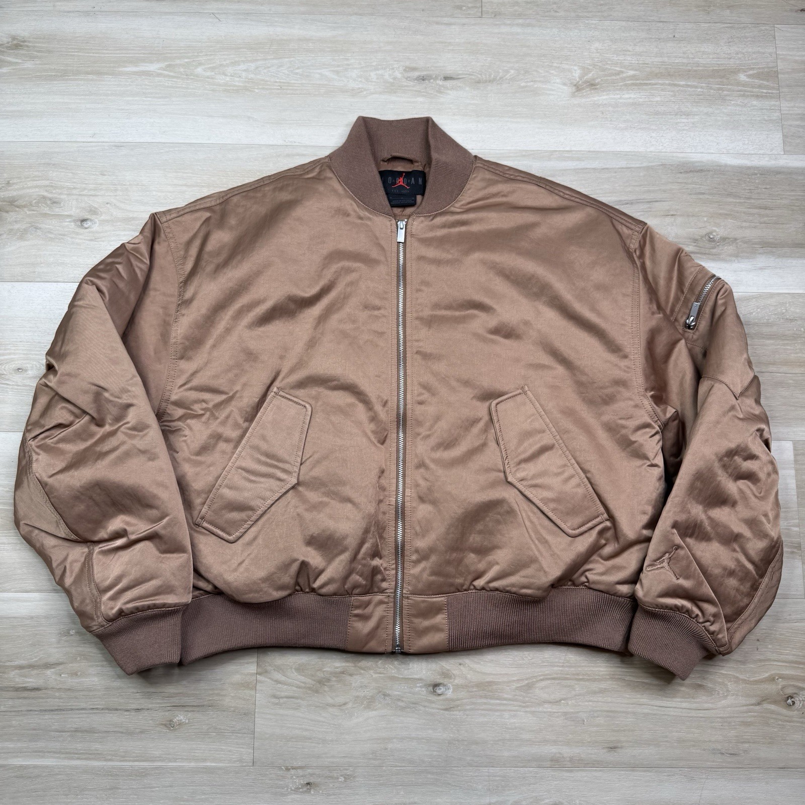 Nike Jordan Renegade Bomber Jacket -Metal Brown- FV7107-223 Women's Size Medium