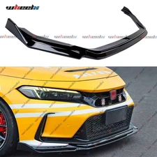 GLOSS BLACK FRONT BUMPER LIP SPLITTER FOR 23-25 HONDA CIVIC TYPE-R FL5 AG STYLE