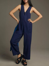 Daily Practice by Anthropologie Zip-Front Jumpsuit One-Piece Cotton M New 281640