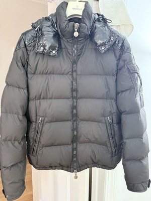 Moncler Maya Bicolor Down Jacket Men s Size 3 (Large ) Black Shiny/Matte