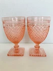 Anchor Hocking Pink Miss America Depression Glass Water Goblets, Set of 2