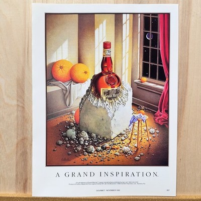 1991 Grand Marnier  Grand Inspiration Marble StatueVintage Print Ad Liquor Art