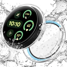Waterproof Case for Google Pixel Watch 41mm Hard PC Slim Face Cover Bumper