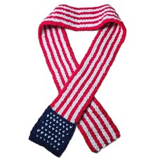 US Flag Knit Scarf: Red-White-Blue Stars  Stripes 