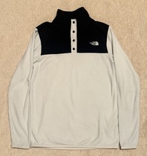 EUC The North Face Black and Off White Glacier 1/4 Snap Fleece - women s XS