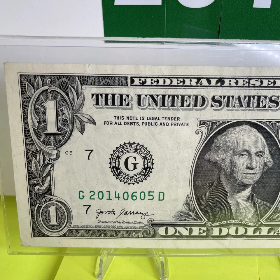 Dollar Birthday Note June 5 2014   $1 Bill Fancy Serial Number Anniversary - Image 3 of 4