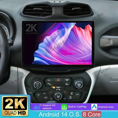 2K 13.1'' 4+64GB Autoradio Für Jeep Renegade 2014-2024 Android 14 GPS WIFI RDS BT