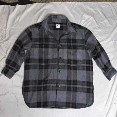 H&M Thick Flannel Casual Button Up Shirt Men’s Medium Black Buffalo Check Plaid - Image 1 of 4