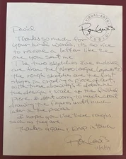 Ron Lewis Original Sketches Letter and Signed Negro League Postcard