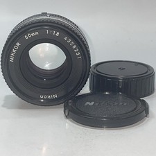 Nikon Ai-s Ais NIKKOR 50mm F/1.8 Pancake Lens W/ Caps Pre Owned Clean
