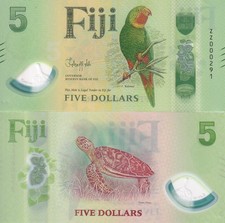 Fiji 5 Dollars 2026 2025 P NEW Polymer REPLACEMENT ZZ AUnc