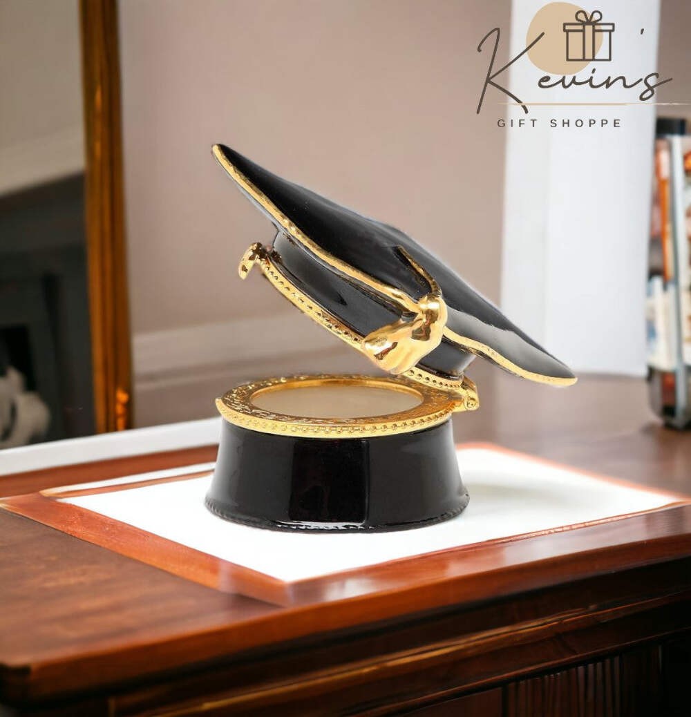 Ceramic Graduation Hat Hinge Box, Home D&eacute;cor, Graduation Gi
