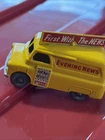 VINTAGE LESNEY MATCHBOX YELLOW EVENING NEWS VAN  #42 GRAY WHEELS, VERY CLEAN!