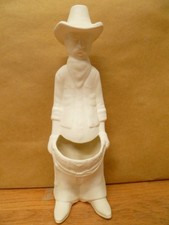 C-0645 Small Cowboy Pants Down Cactus Planter 8"T Ceramic Bisque U Paint