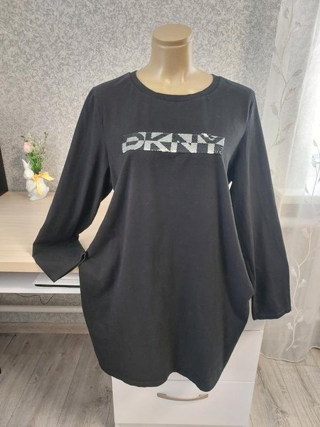 Women DKNY Dress Black Cotton XL