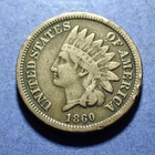 1860 Copper Nickel Indian Cent  VG+ details