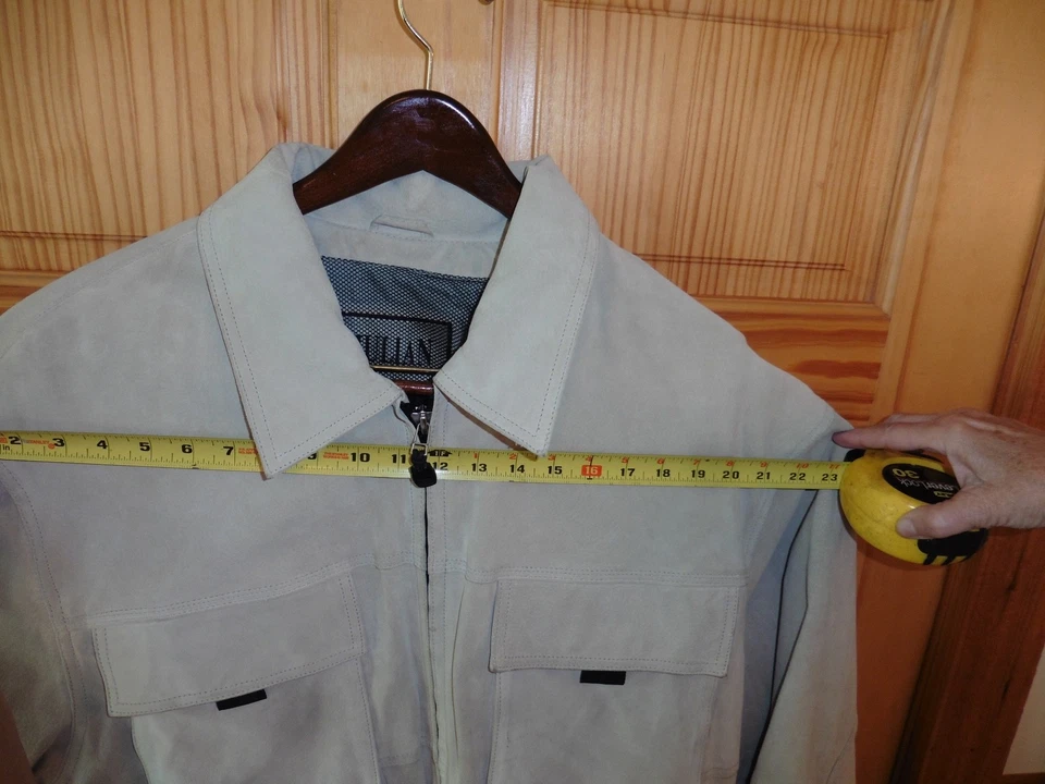 Wilsons Leather M. Julian Suede Leather Jacket Men XL Tan Western Southwest VTG - Image 3 of 4