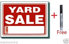 5 Pcs 9 x 12 Inch Plastic " Yard Sale " Sign with a Free Erasable Marker