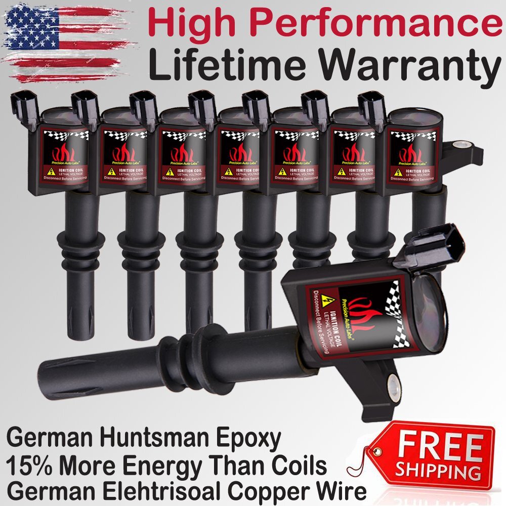 Performance Master Set Of 8 Red Ignition Coils & Pigtail Connector Wiring Harness Kit Compatible With Ford Expedition F150 F250 Lincoln Mark LT - View #10