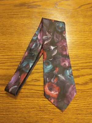 Pierre Cardin Tie Floral Purple Blue Red USA 56 x 4 FLAW