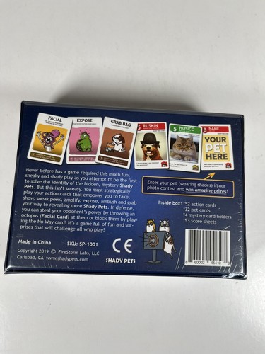 Shady Pets Card Game Family-Friendly Party Games Card Games Age 7+ SEALED - Picture 2 of 6