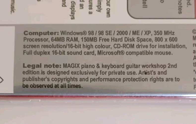 MAGIX Piano & Keyboard Workshop 2nd Edition Instruction Software PC CD-ROM NEW - Image 3 of 3