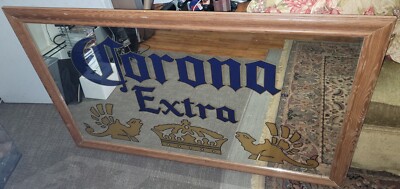 vintage Large CORONA EXTRA Bar Beer Glass Mirror Sign 51.5