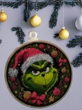4" Grinch w/Christmas ornaments - Christmas ornament