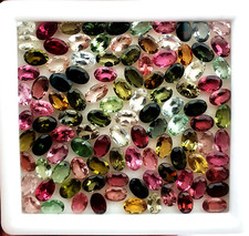 Natural Multi Tourmaline Oval Cut Loose Gemstone Lot 50 Pcs 4 6 MM 21 CT