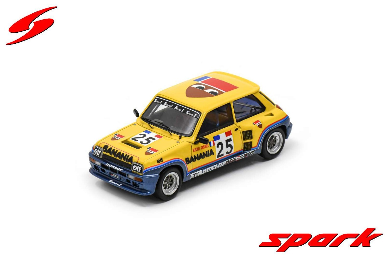 Miniature Renault 5 Turbo Spark S6024 collection haut de gamme de l'Europa Cup 1982 1/43