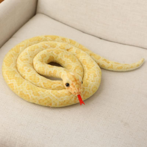 120" Extra Long Plush Yellow Snake - Soft Stuffed Animal Toy for Kids - Picture 7 of 12