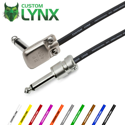 Quadratstecker SP400. Maßgeschneiderte Luchs Pfannkuchen abgewinkelte Klinkenkabel. Pedalbrett Patchblei