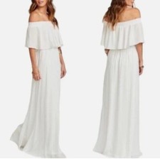 Show Me Your Mumu XL Hacienda Maxi Dress Ivory Off Shoulder Long Bridesmaid NWT
