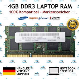 4 GB SO-DIMM DDR3-1600 für Lenovo Ideapad U330 U430 U530 Touch RAM Speicher