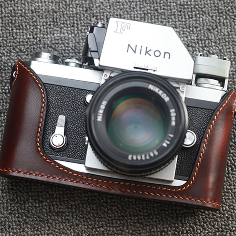 New Handcraft Camera Half Case For Nikon F Dark Coffee Genuine