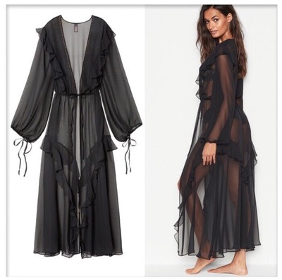 long black sheer robe