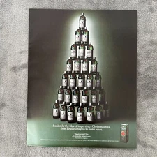 Tanqueray Gin England Bottle Christmas Tree Vintage Print Ad 1977