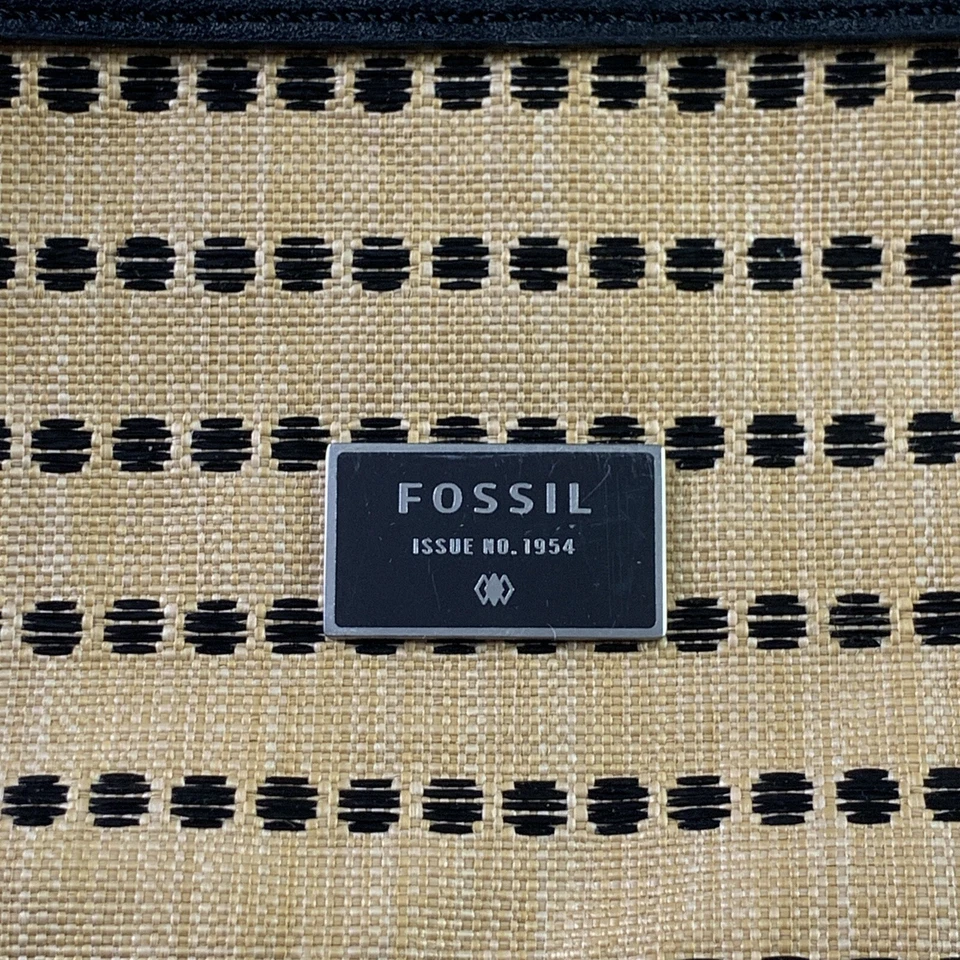 Cartera Fossil para mujer tostada negra plateada bandolera con correa para el hombro y puntos con cremallera Foto 3 de 4