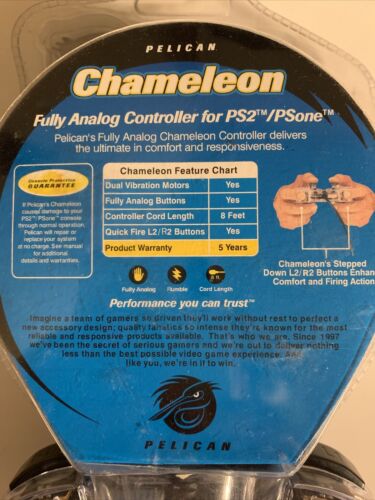 Pelican 8 FEET CORD Chameleon Controller Sony PlayStation 2 & PSone New Sealed - Picture 7 of 8