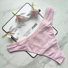 PINK Victoria's Secret Heart Jacquard Seamless High-Leg Thong Panty Size S/M