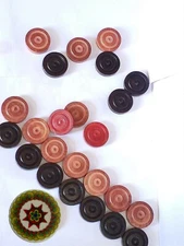 Carrom Board Coins and Striker 24 Carrom Coins + 1 Designer Striker Random Color