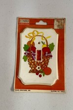 BRAND NEW Vintage Edmar Creations Light switch Cover Basket Of Fruit 1982