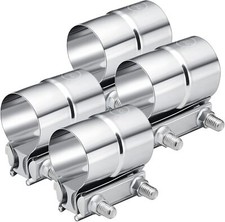 4pcs 3 Inch Lap Joint Exhaust Band Clamp Muffler Sleeve Coupler Stainless Steel