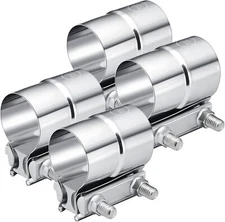 4pcs 3 Inch Lap Joint Exhaust Band Clamp Muffler Sleeve Coupler Stainless Steel