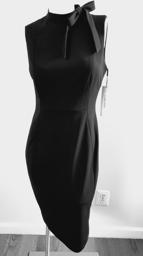 calvin klein black dress with bow