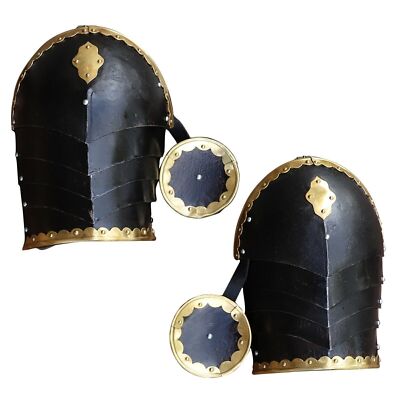 The Cursed Knight Functional Steel Practice Medieval Pauldrons With Rondel Set