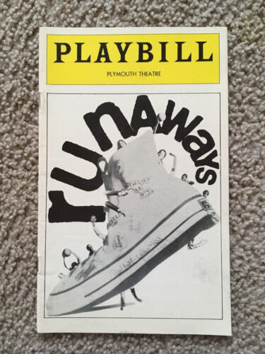 Vtg 1978 Runaways Playbill Plymouth Theatre E Swados NY Shakespeare Festival - Afbeelding 1 van 2