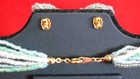Vintage 10 Strand Blue, Green, Gray and White Seed Bead 20" Necklace w/ Earrings — photo 7