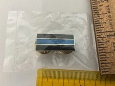Thin Blue Line Police Law Enforcement Support lapel pin silver  trim
