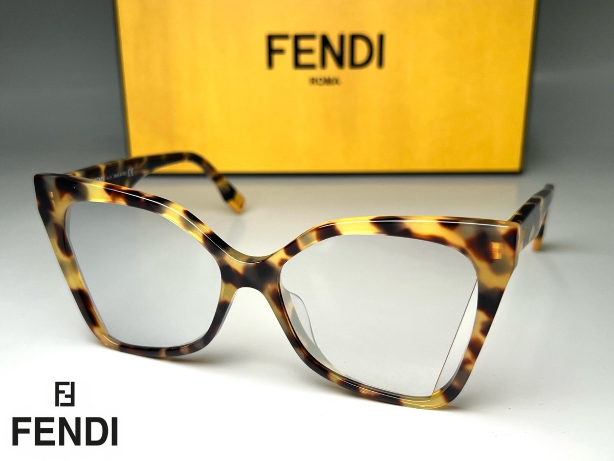 Fendi FE40010U Sunglasses Acetate Havana Frame Mirror Lens  display picture 3